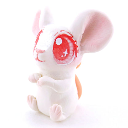 Little White Albino Mouse Figurine - Polymer Clay Easter and Spring Animals