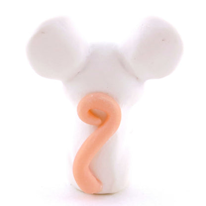 Little White Albino Mouse Figurine - Polymer Clay Easter and Spring Animals