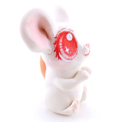 Little White Albino Mouse Figurine - Polymer Clay Easter and Spring Animals