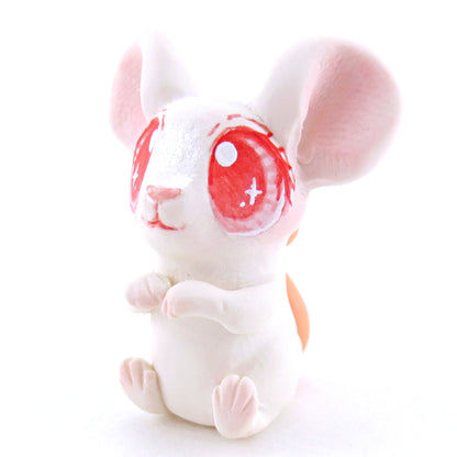 Little White Albino Mouse Figurine - Polymer Clay Easter and Spring Animals