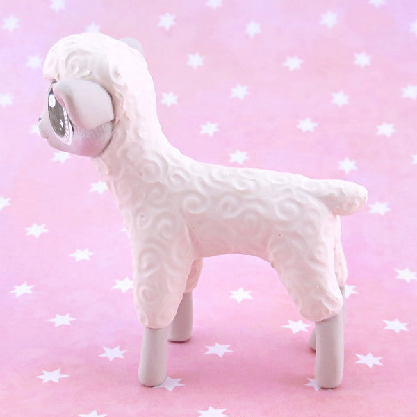 White Baby Lamb Sheep Figurine - Polymer Clay Easter and Spring Animals