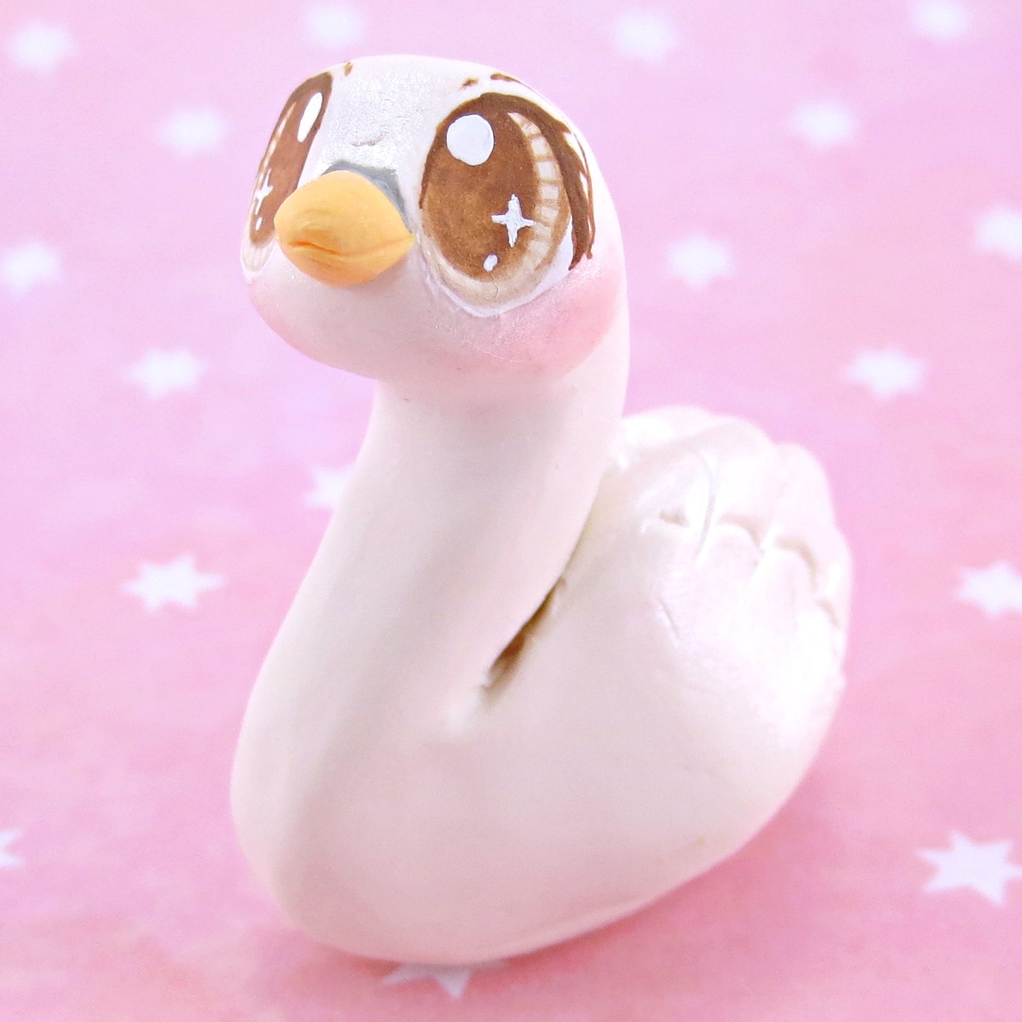 White Swan Bird Figurine - Polymer Clay Easter and Spring Animals