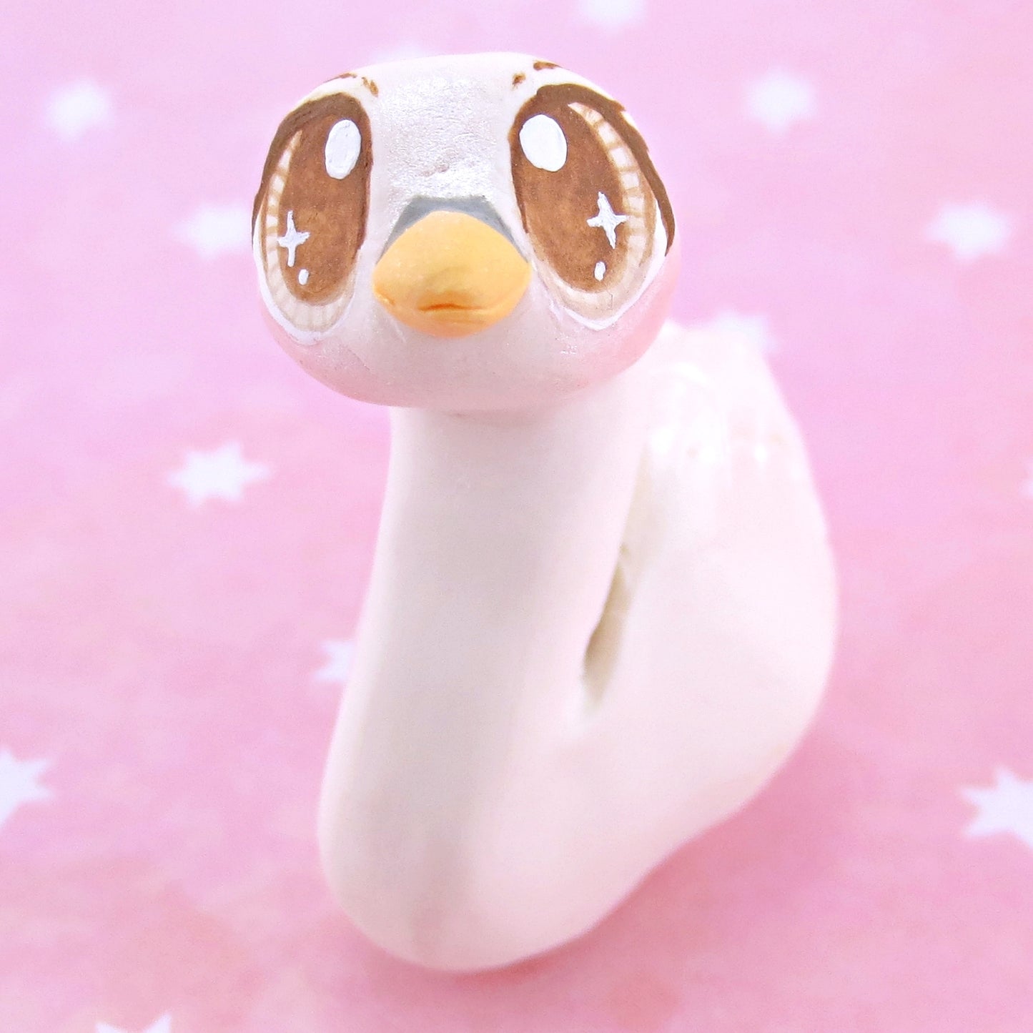 White Swan Bird Figurine - Polymer Clay Easter and Spring Animals