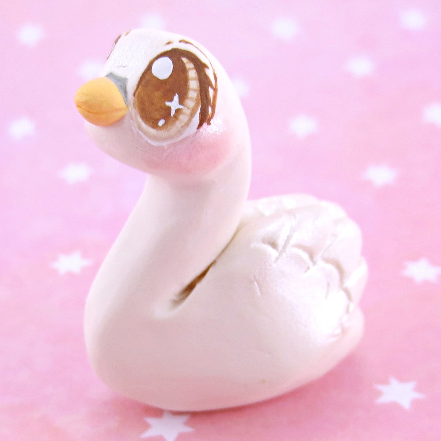 White Swan Bird Figurine - Polymer Clay Easter and Spring Animals