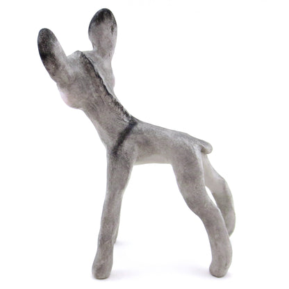 Grey/Blue Eyed Donkey Figurine - Polymer Clay Spring and Easter Animals