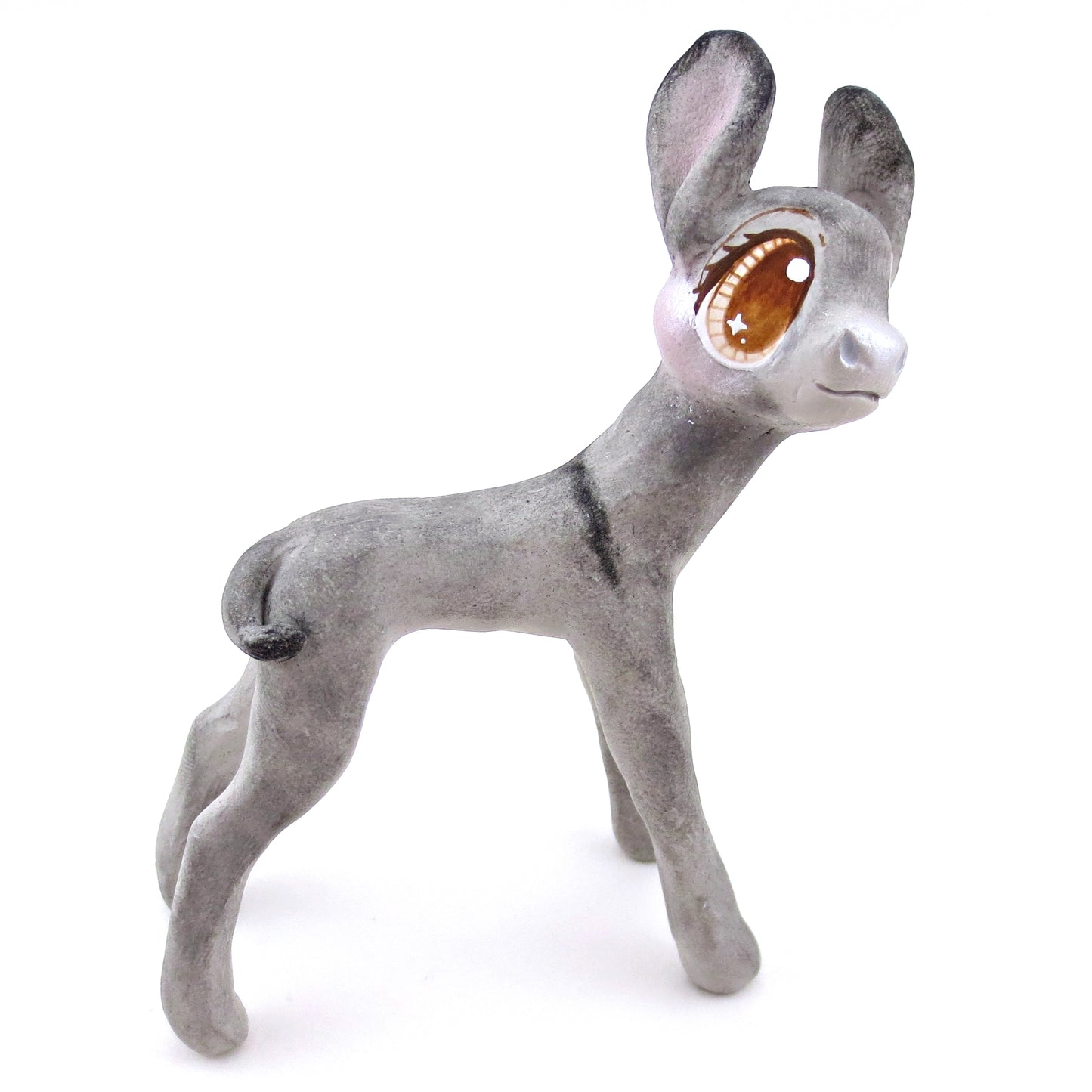 Brown Eyed Donkey Figurine - Polymer Clay Spring and Easter Animals