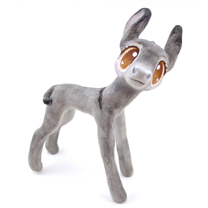 Brown Eyed Donkey Figurine - Polymer Clay Spring and Easter Animals