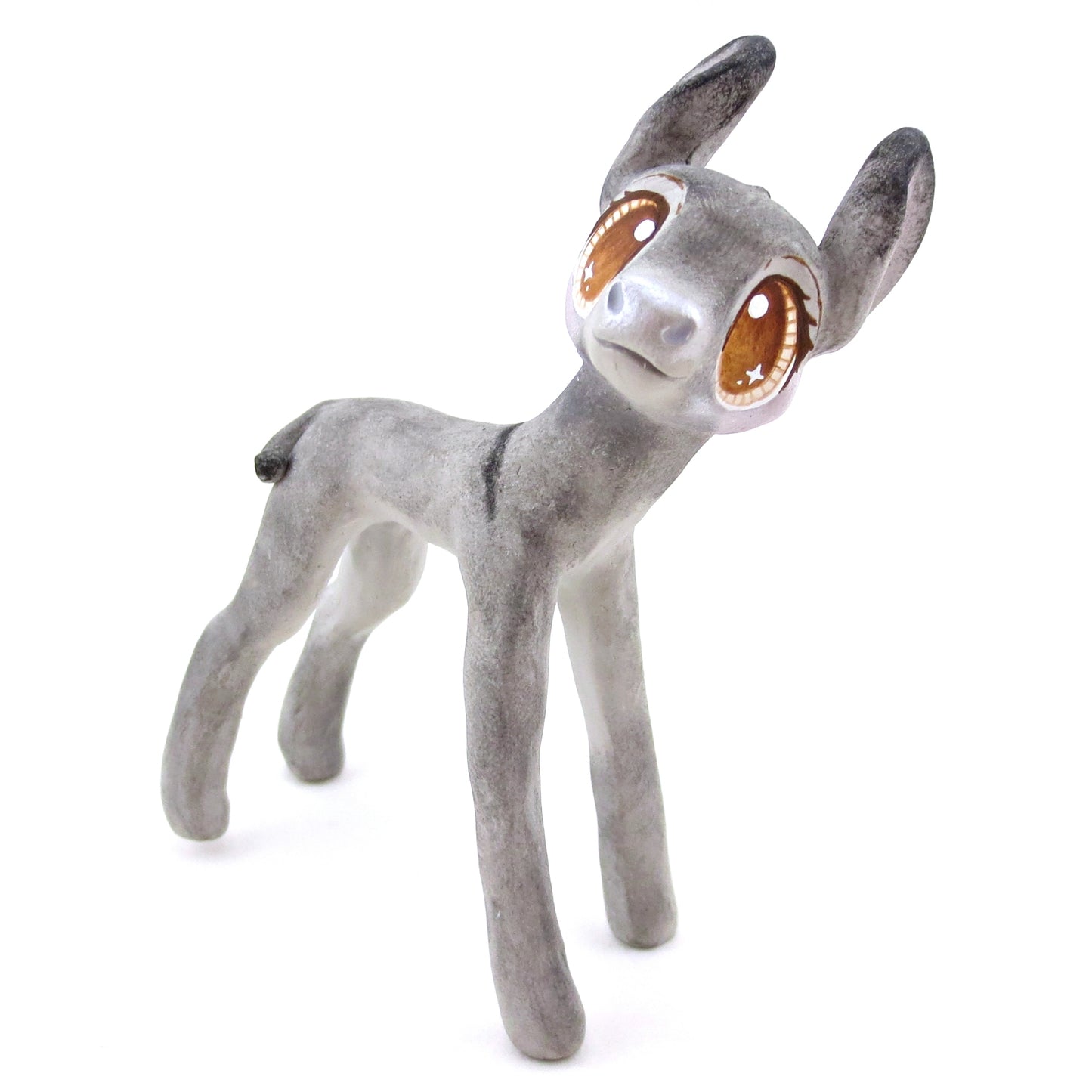 Brown Eyed Donkey Figurine - Polymer Clay Spring and Easter Animals