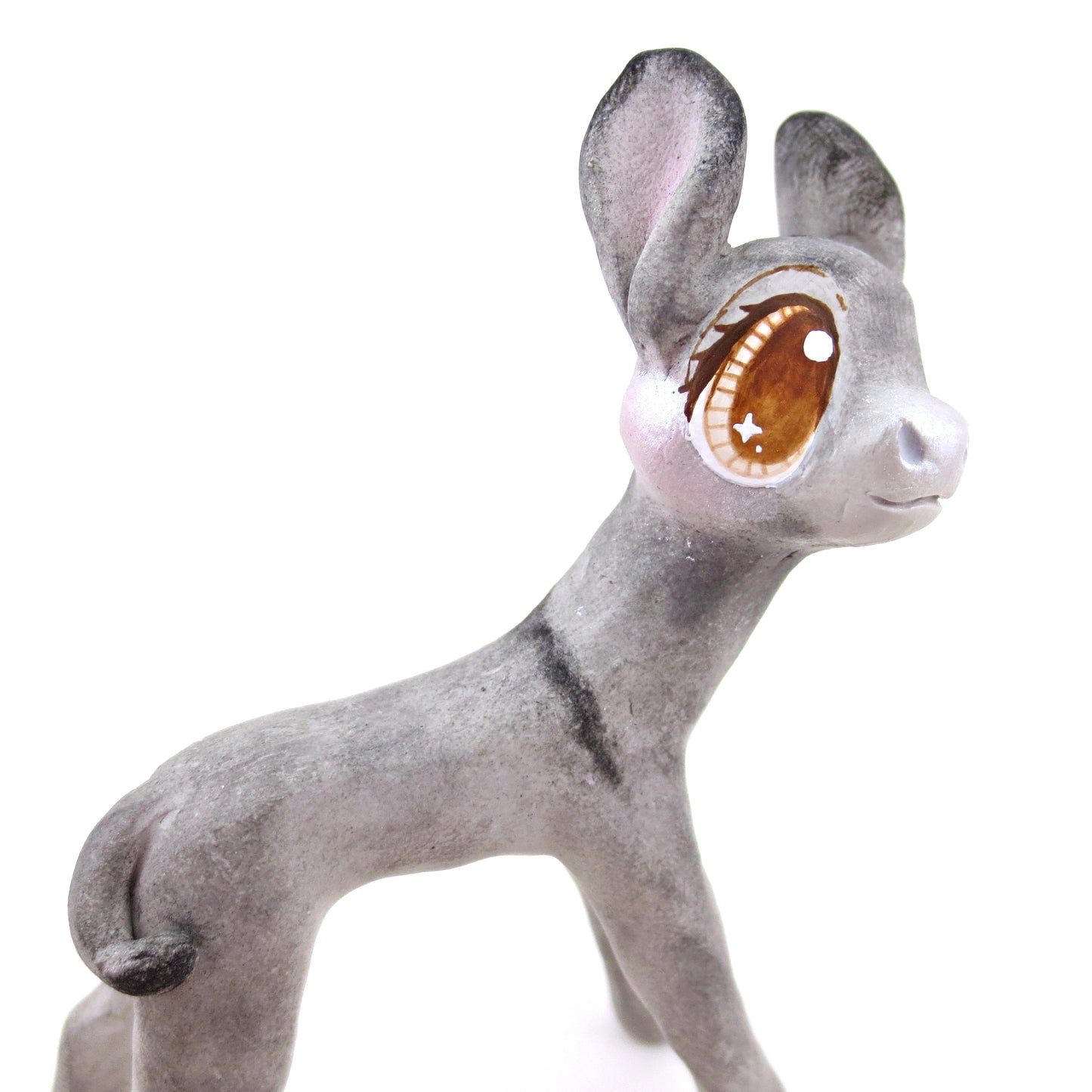 Brown Eyed Donkey Figurine - Polymer Clay Spring and Easter Animals