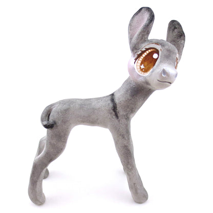 Brown Eyed Donkey Figurine - Polymer Clay Spring and Easter Animals