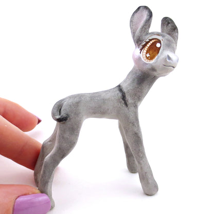 Brown Eyed Donkey Figurine - Polymer Clay Spring and Easter Animals