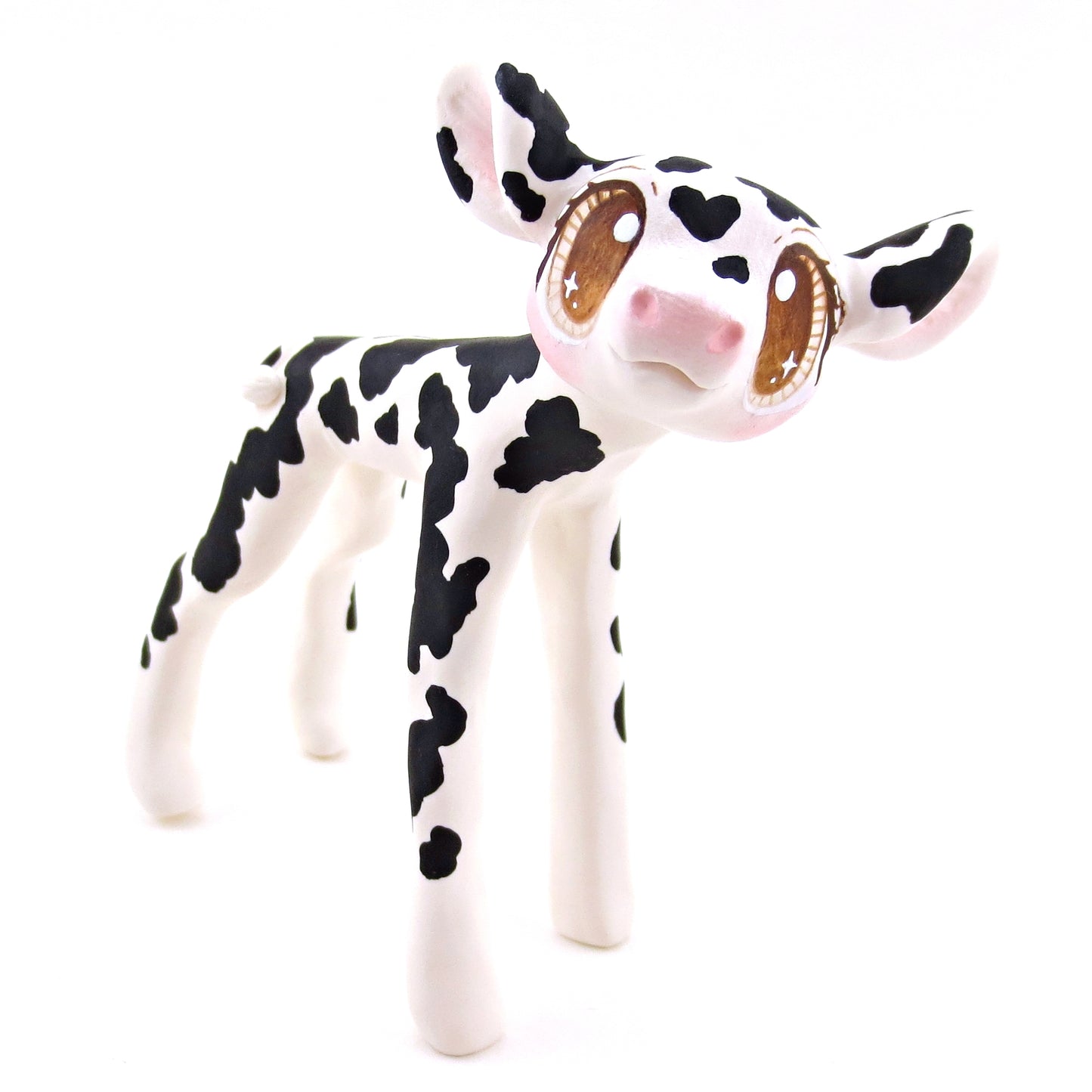 Black and White Holstein Cow Figurine - Polymer Clay Spring and Easter Animals