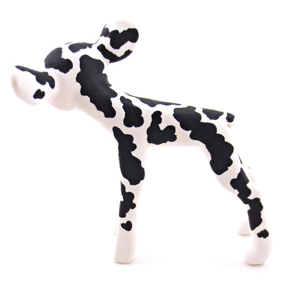 Black and White Holstein Cow Figurine - Polymer Clay Spring and Easter Animals