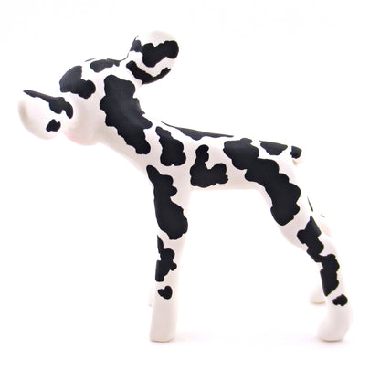 Black and White Holstein Cow Figurine - Polymer Clay Spring and Easter Animals