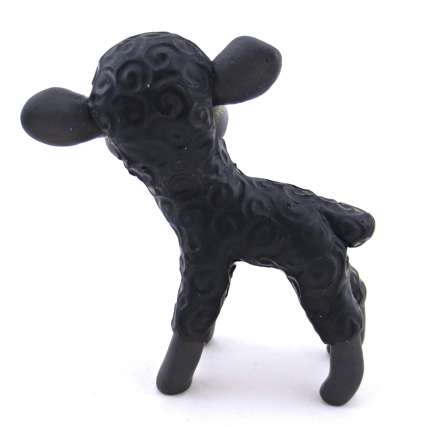 Black Lamb Figurine - Polymer Clay Spring and Easter Animals