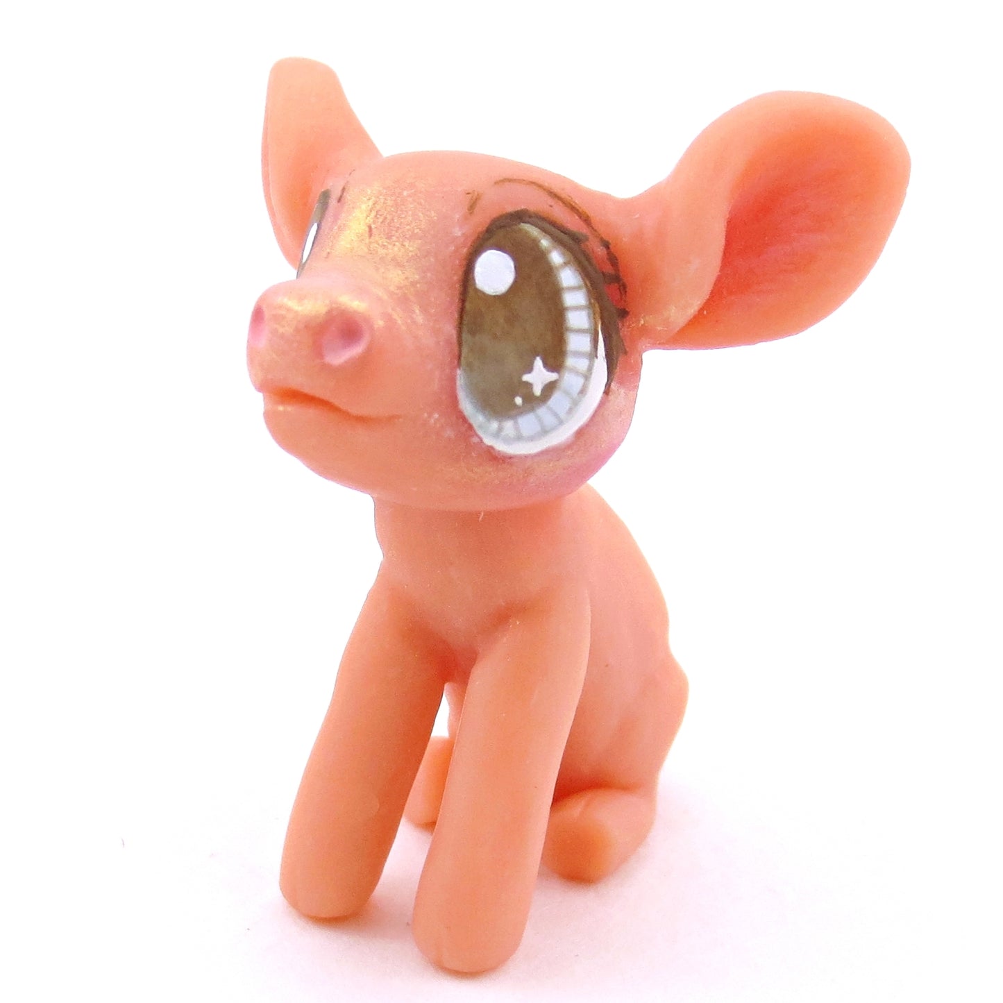 Pink Piglet Figurine - Polymer Clay Spring and Easter Animals