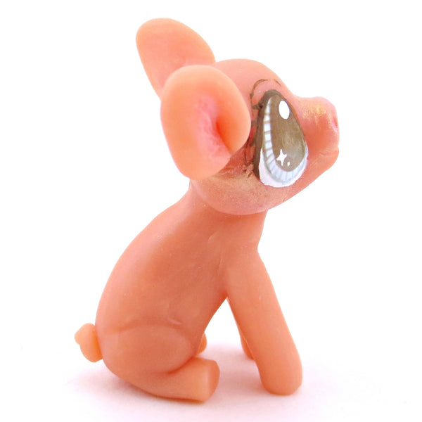 Pink Piglet Figurine - Polymer Clay Spring and Easter Animals