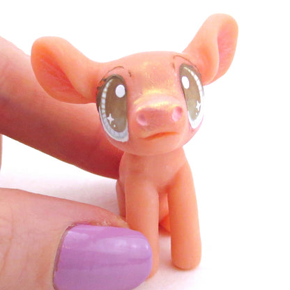 Pink Piglet Figurine - Polymer Clay Spring and Easter Animals