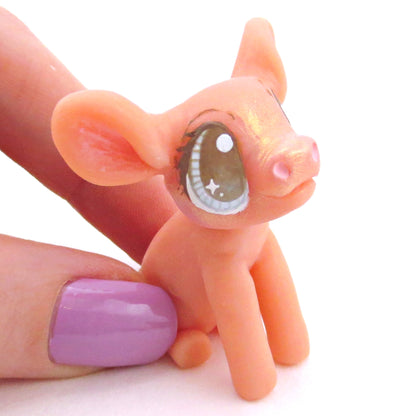 Pink Piglet Figurine - Polymer Clay Spring and Easter Animals