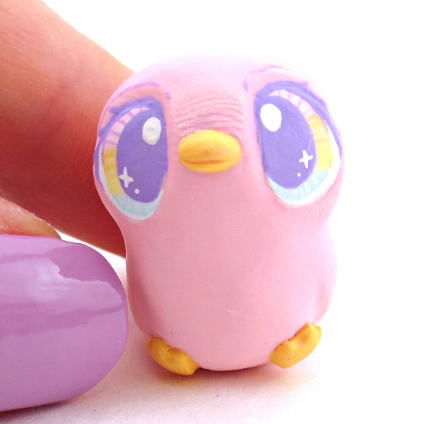Pink Pastel Chick Figurine - Polymer Clay Spring and Easter Animals