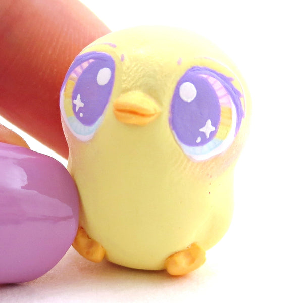 Yellow Pastel Chick Figurine - Polymer Clay Spring and Easter Animals