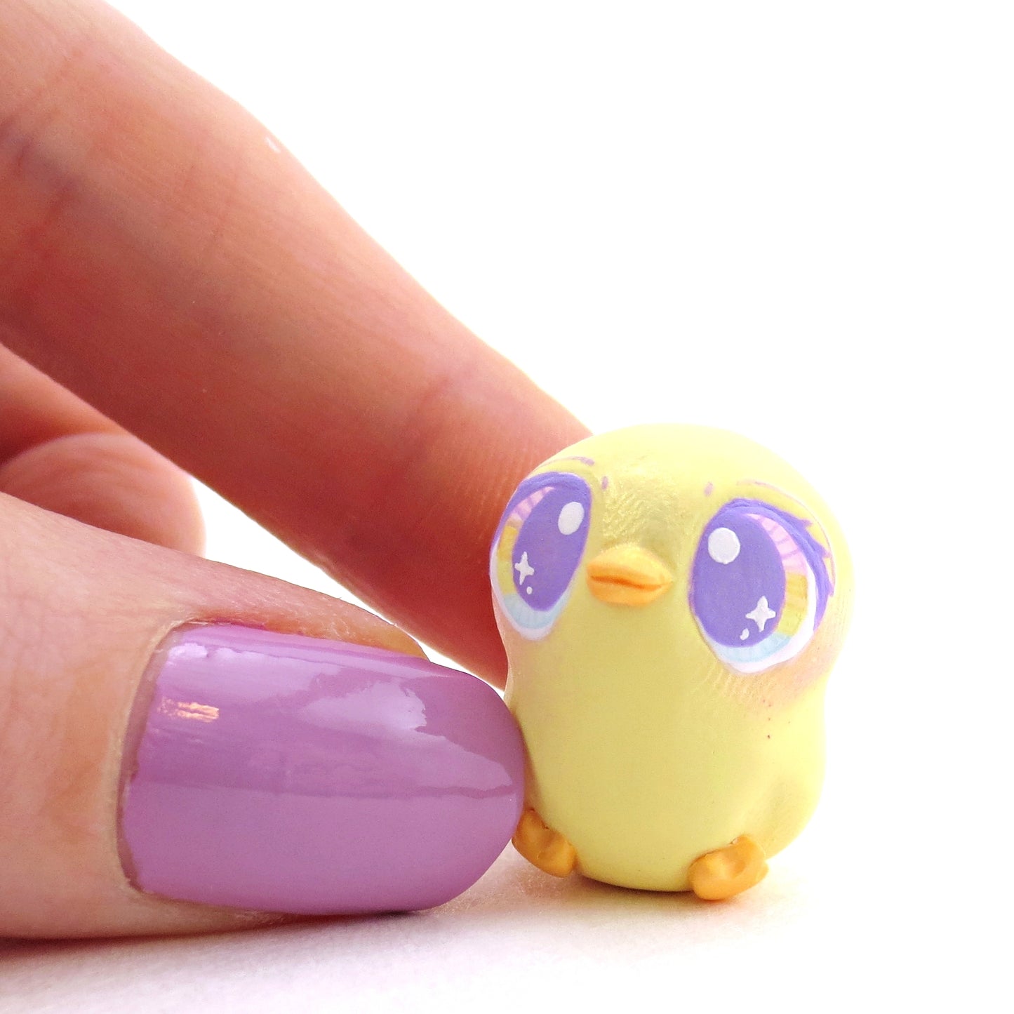 Yellow Pastel Chick Figurine - Polymer Clay Spring and Easter Animals