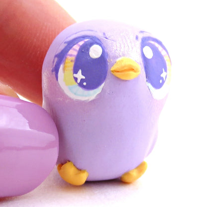 Purple Pastel Chick Figurine - Polymer Clay Spring and Easter Animals