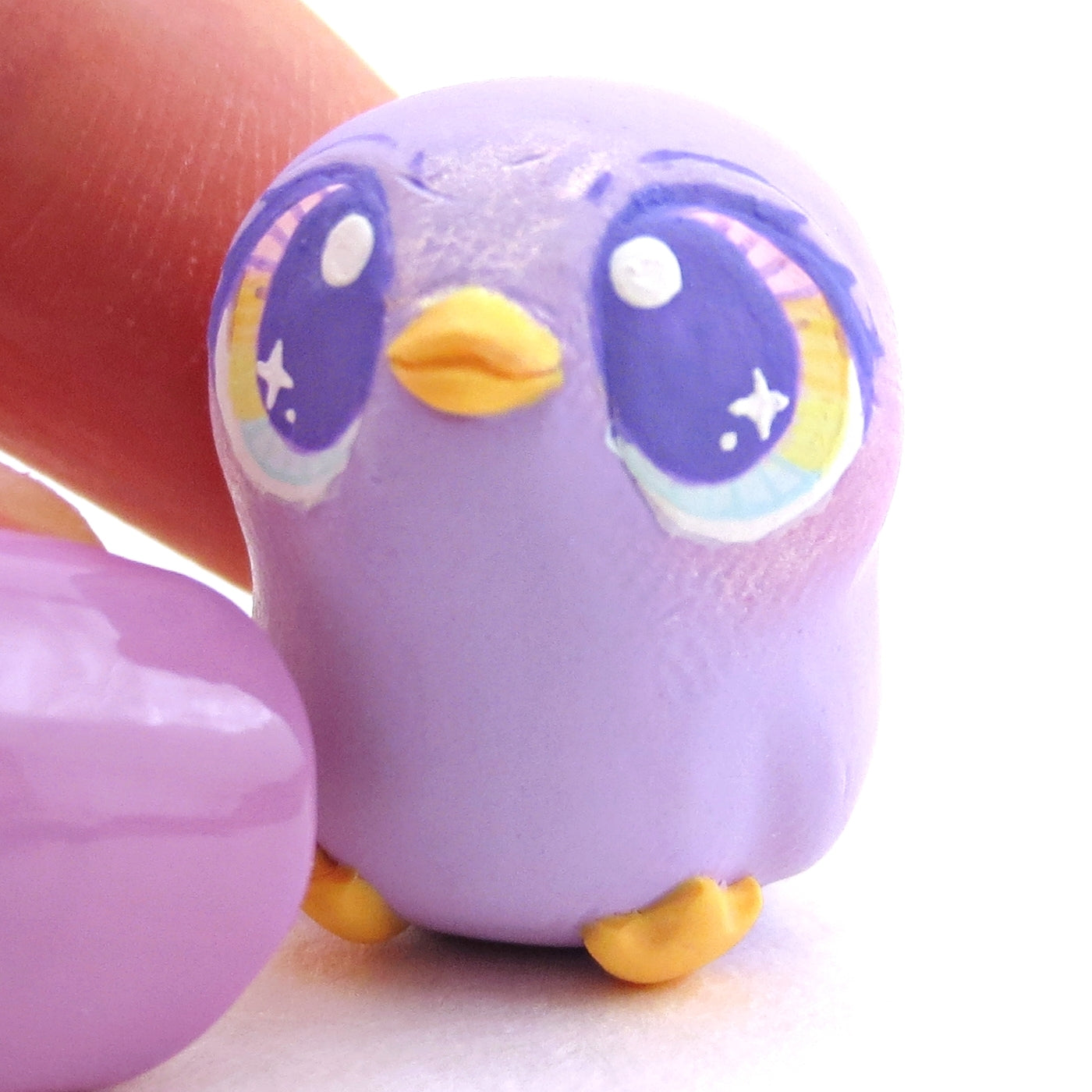 Purple Pastel Chick Figurine - Polymer Clay Spring and Easter Animals