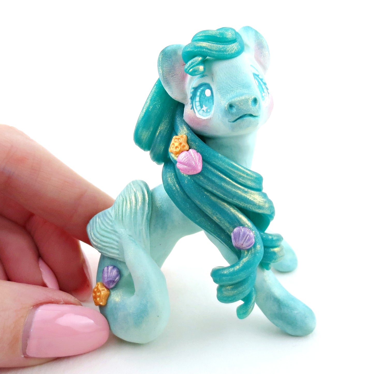 Pastel Hippocampus Figurine - Polymer Clay Elementals Collection