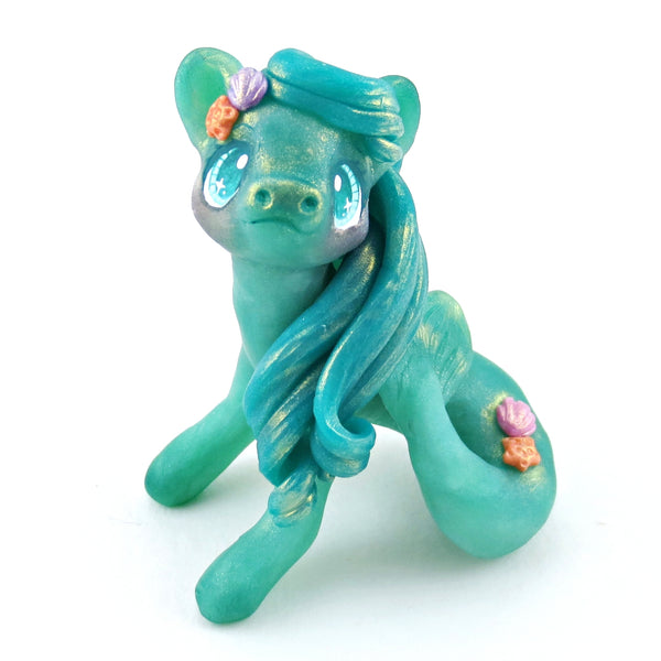 "Seaglass" Hippocampus Figurine - Polymer Clay Elementals Collection