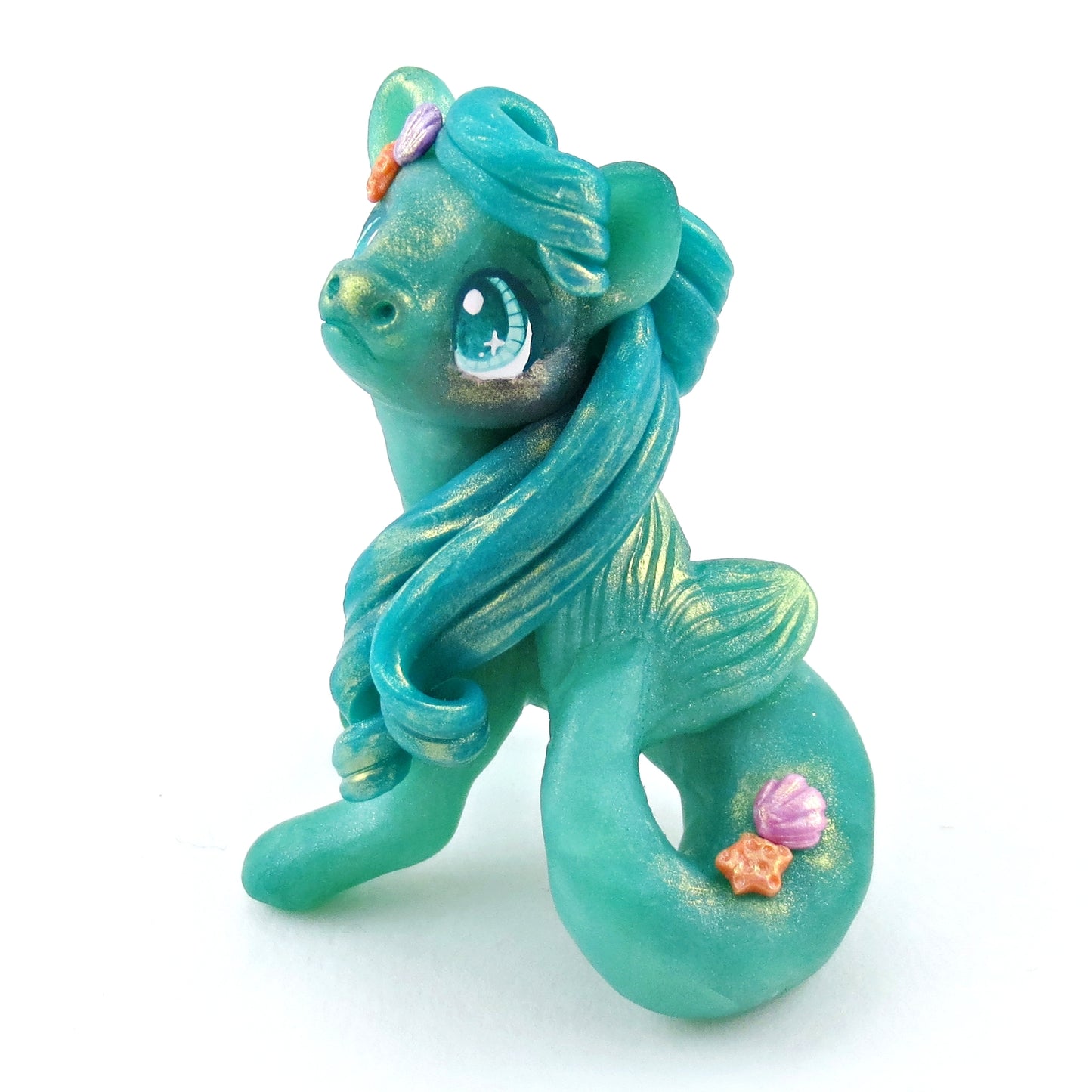 "Seaglass" Hippocampus Figurine - Polymer Clay Elementals Collection