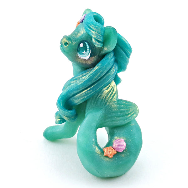 "Seaglass" Hippocampus Figurine - Polymer Clay Elementals Collection