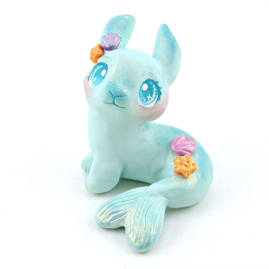 Pastel Merbunny Figurine - Polymer Clay Elementals Collection