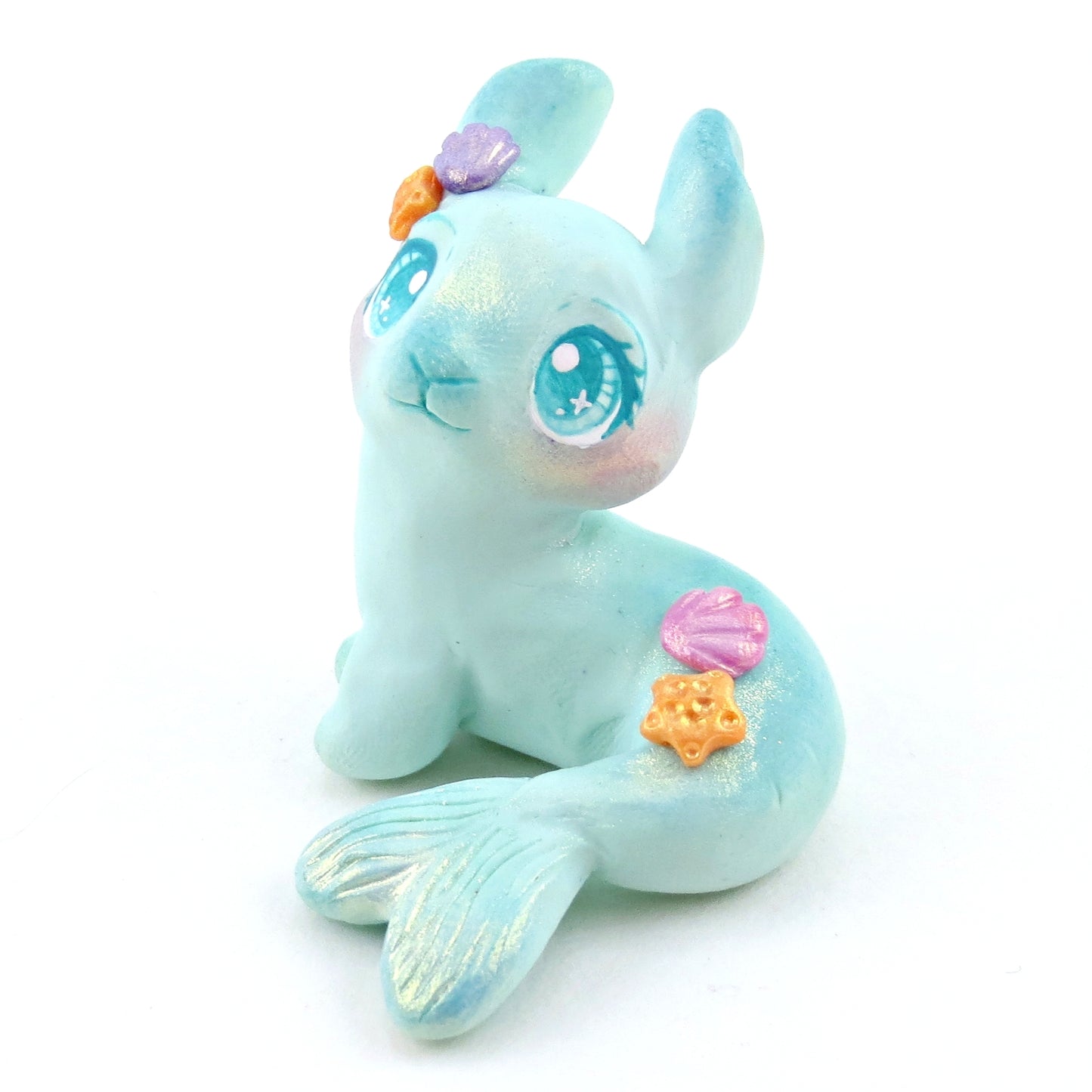 Pastel Merbunny Figurine - Polymer Clay Elementals Collection