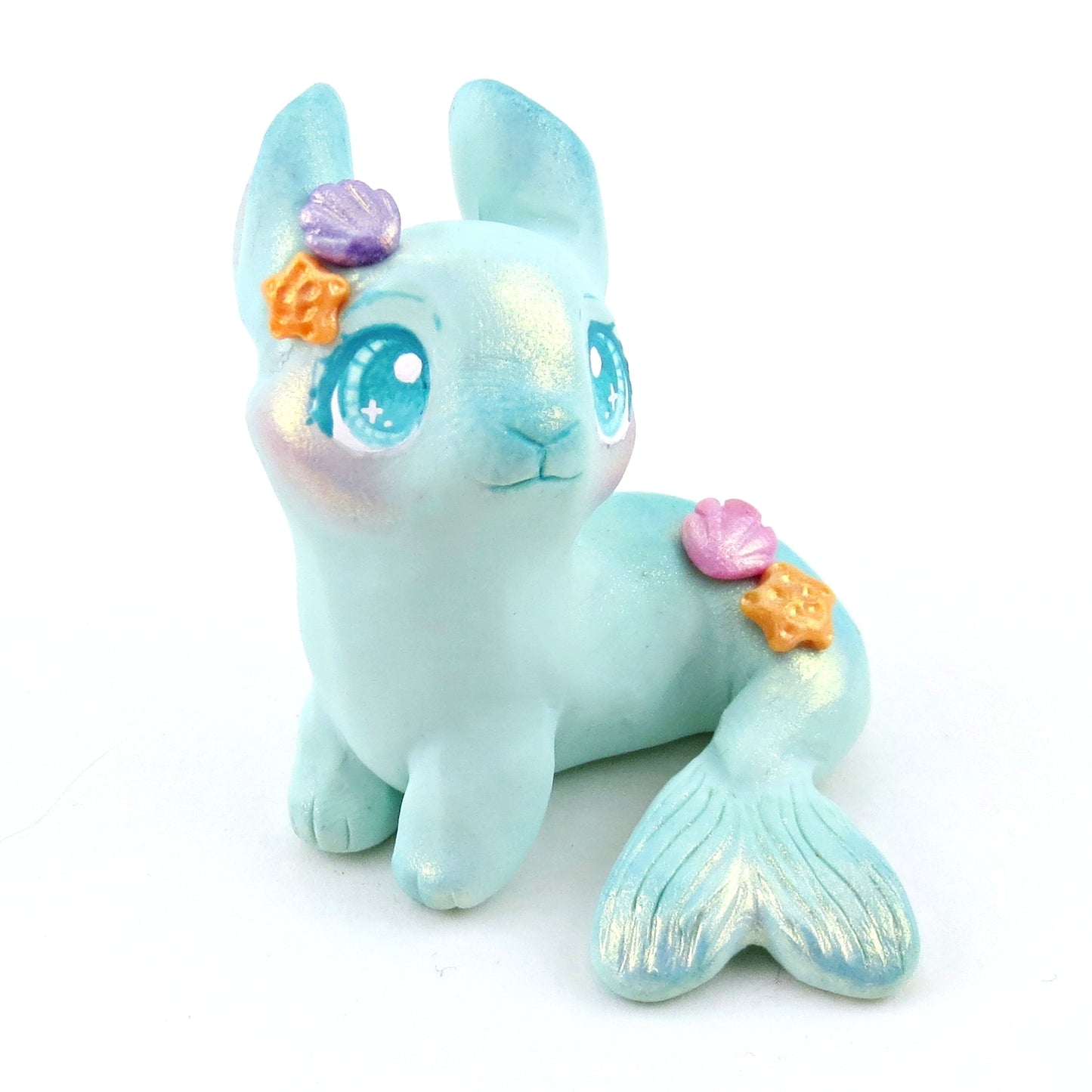 Pastel Merbunny Figurine - Polymer Clay Elementals Collection