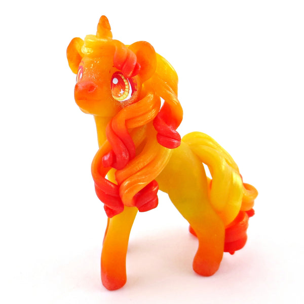 Fire Unicorn Figurine - Polymer Clay Elementals Collection