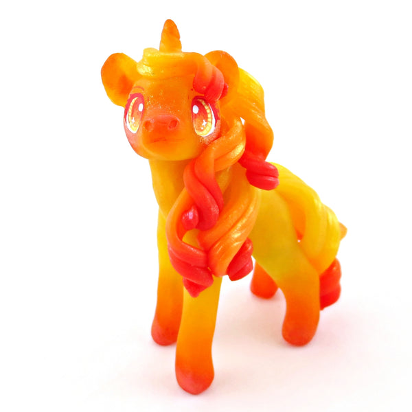 Fire Unicorn Figurine - Polymer Clay Elementals Collection