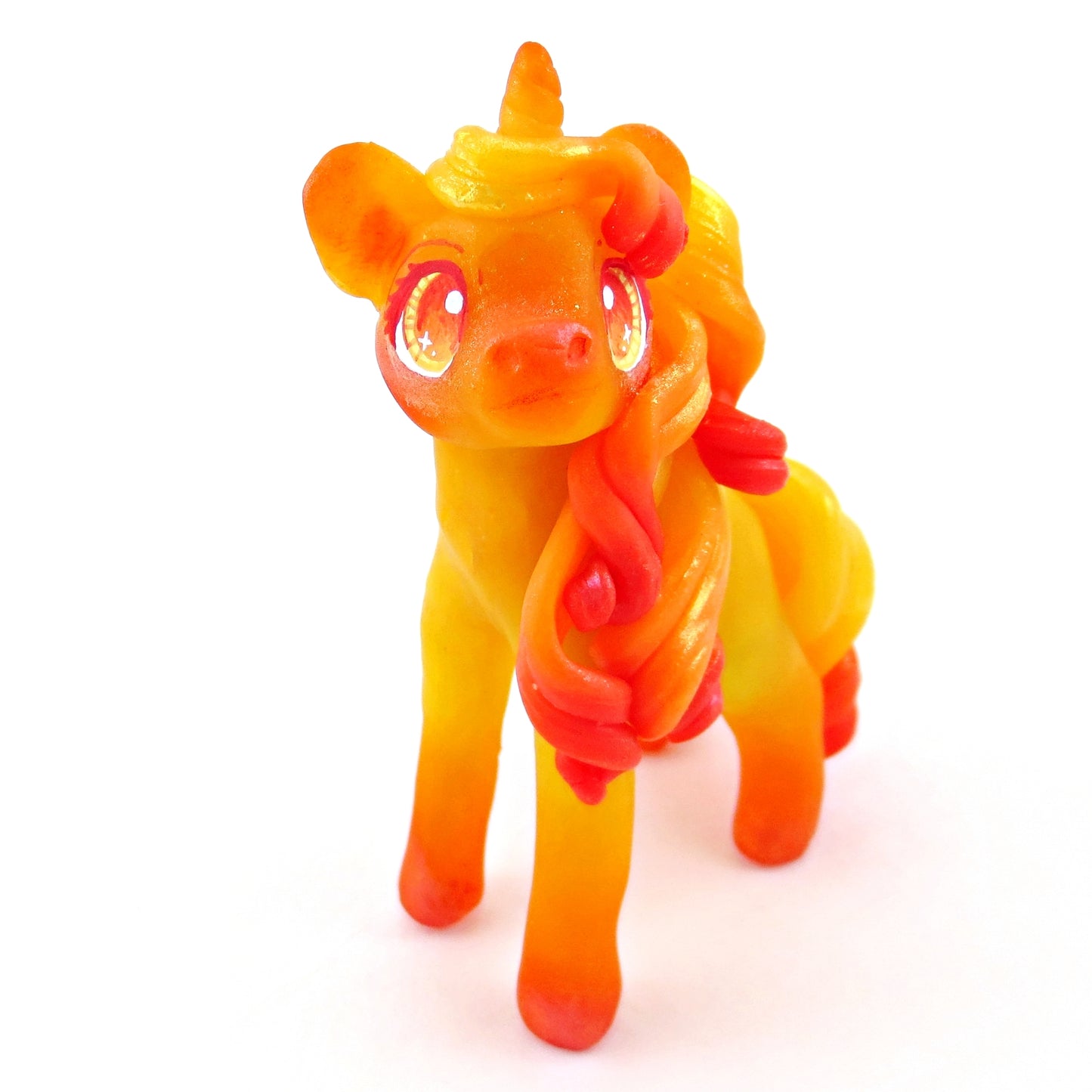 Fire Unicorn Figurine - Polymer Clay Elementals Collection