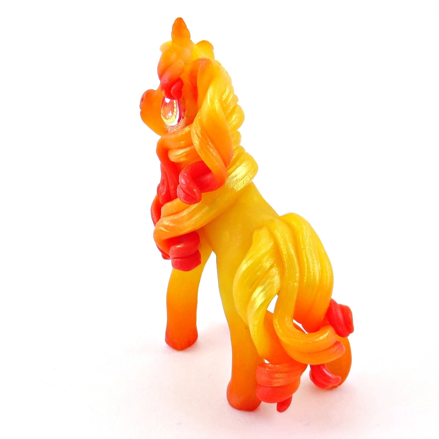 Fire Unicorn Figurine - Polymer Clay Elementals Collection