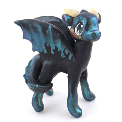 Green Fire Dragon Figurine - Polymer Clay Elementals Collection