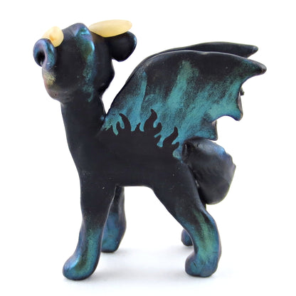 Green Fire Dragon Figurine - Polymer Clay Elementals Collection