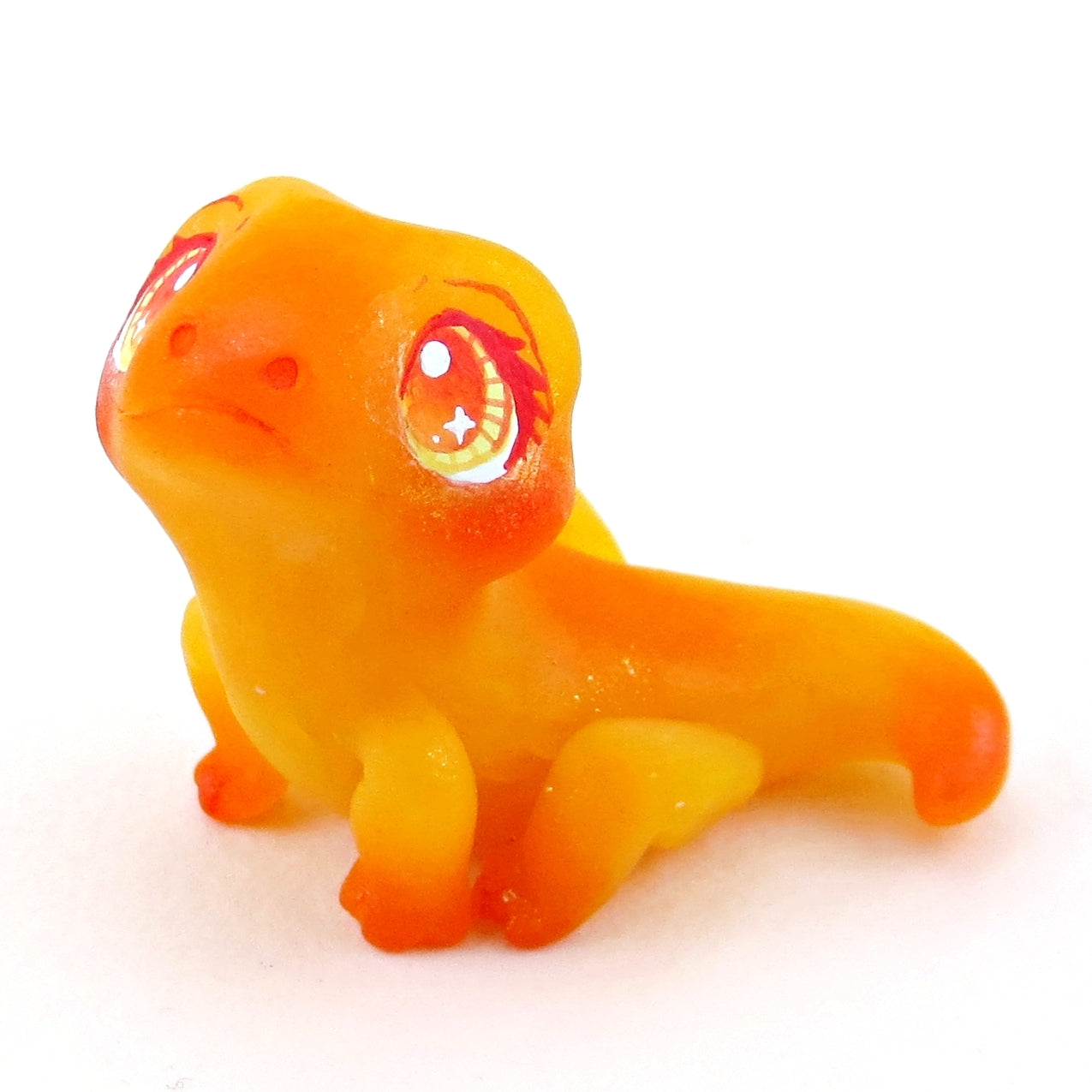 Fire Salamander Figurine - Polymer Clay Elementals Collection