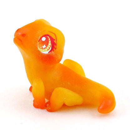 Fire Salamander Figurine - Polymer Clay Elementals Collection