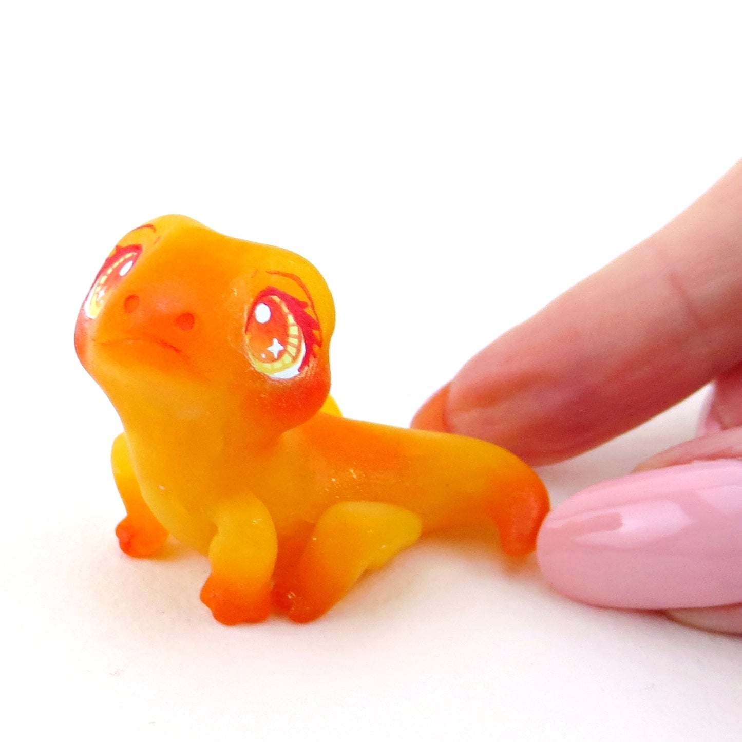 Fire Salamander Figurine - Polymer Clay Elementals Collection