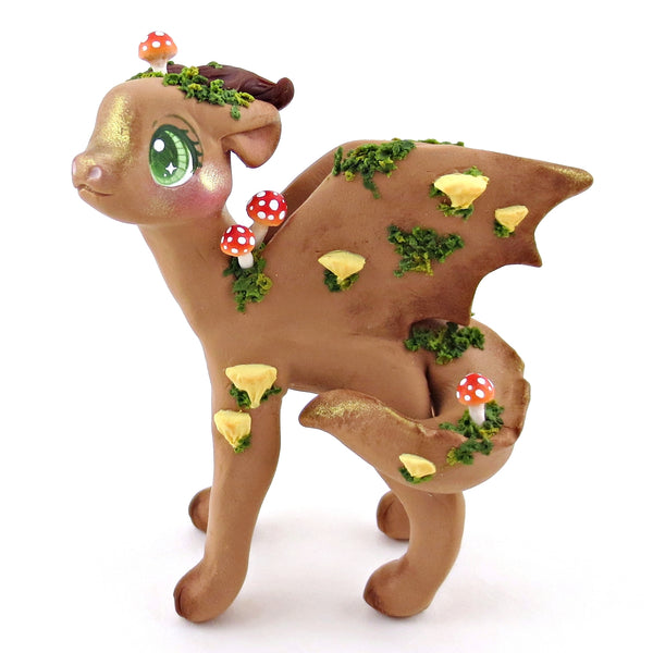 Forest Floor Earth Dragon Figurine - Polymer Clay Elementals Collection