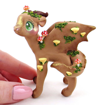 Forest Floor Earth Dragon Figurine - Polymer Clay Elementals Collection