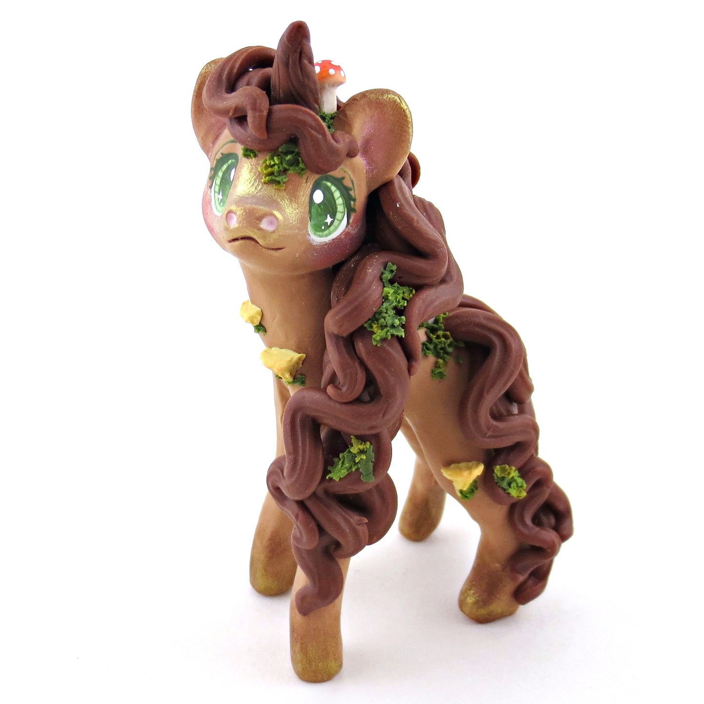 Forest Floor Earth Unicorn Figurine - Polymer Clay Elementals Collection