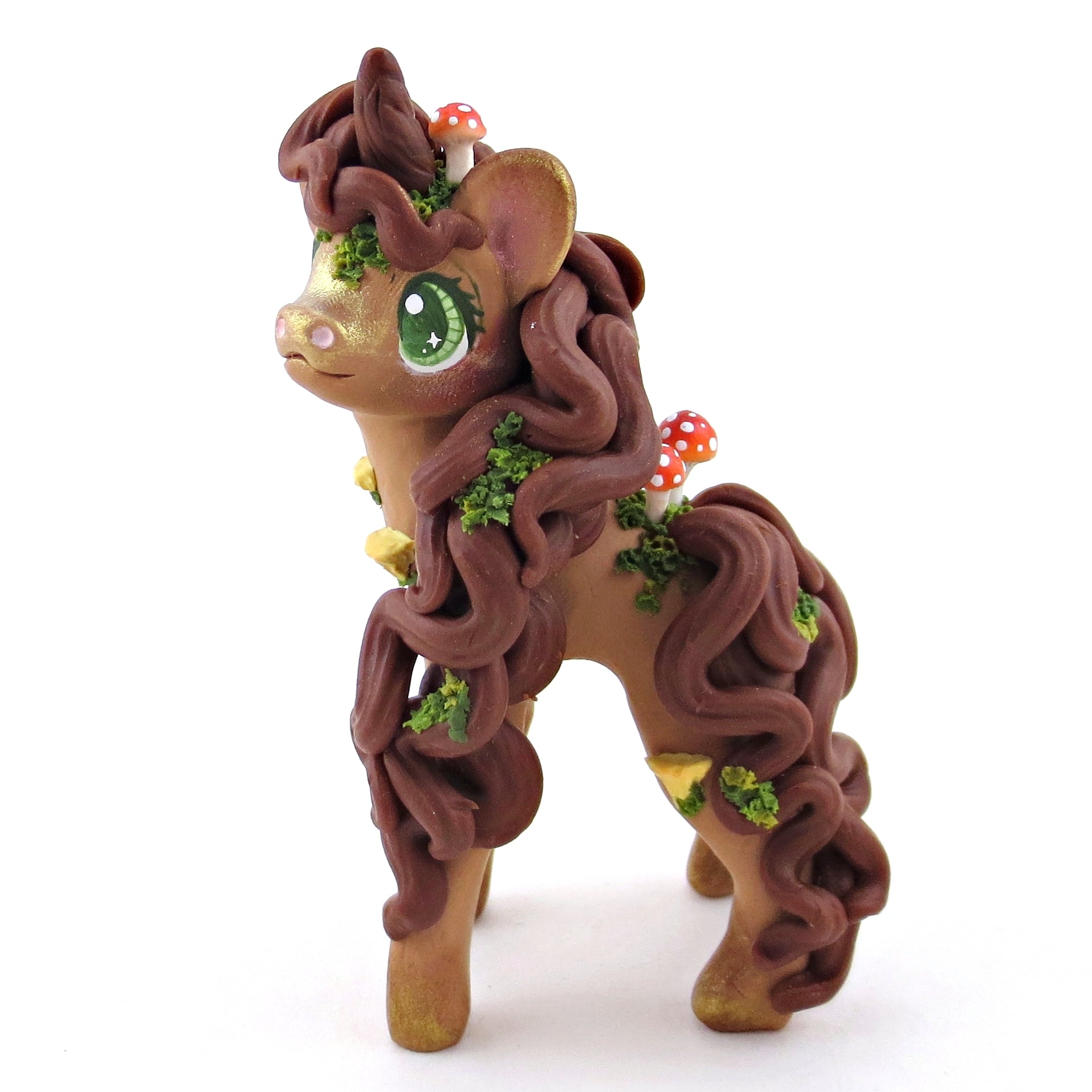 Forest Floor Earth Unicorn Figurine - Polymer Clay Elementals Collection