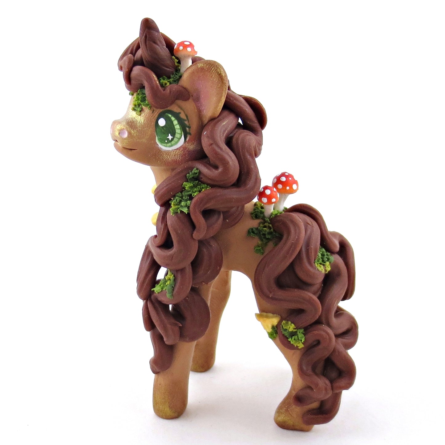 Forest Floor Earth Unicorn Figurine - Polymer Clay Elementals Collection