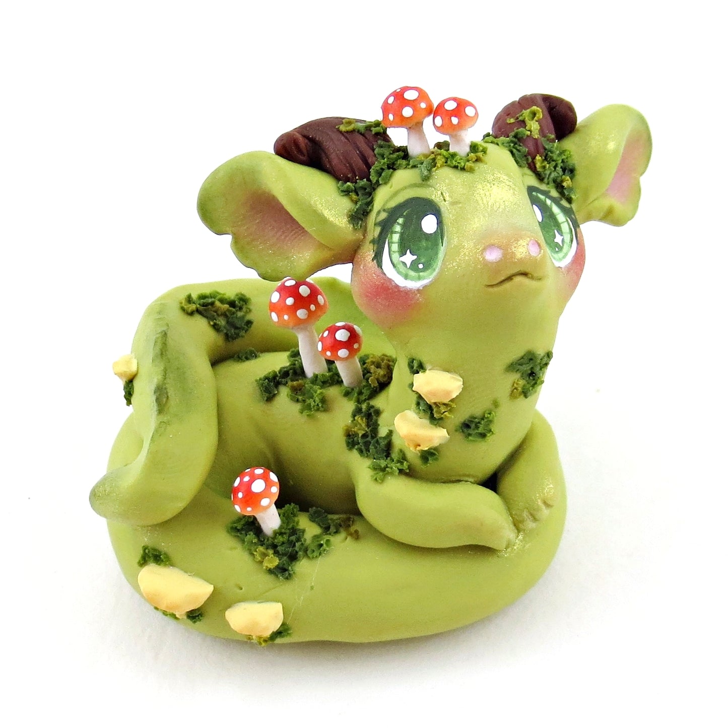 Earth Goblin Noodle Dragon Figurine - Polymer Clay Elementals Collection